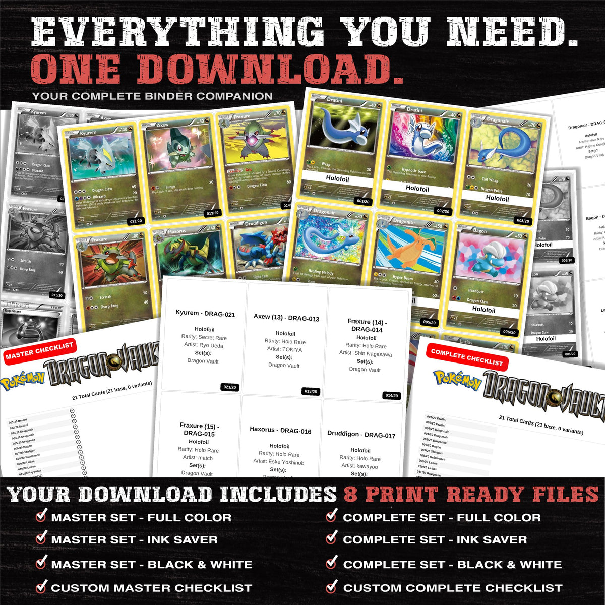 Everything included in the Dragon Vault placeholder download - 8 PDF files