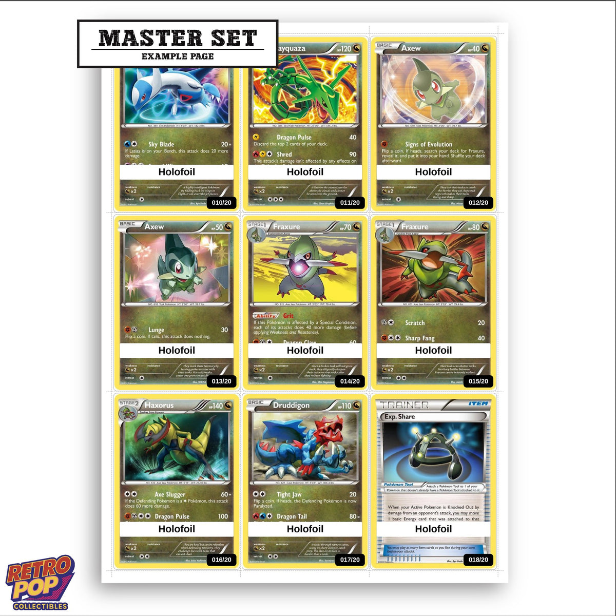 Printed Dragon Vault placeholders in binder - real photo 3