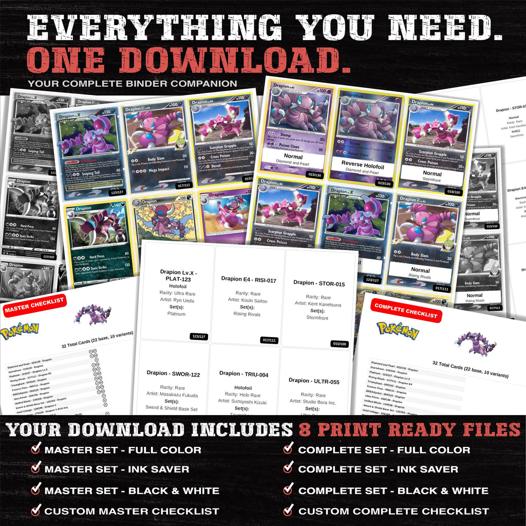Everything included in the Drapion master set download - 8 PDF files