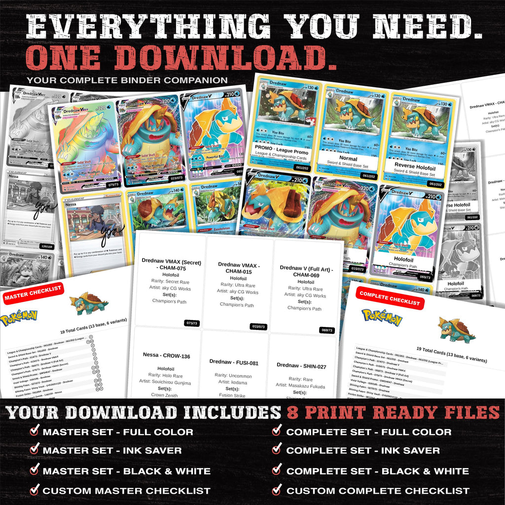 Everything included in the Drednaw master set download - 8 PDF files