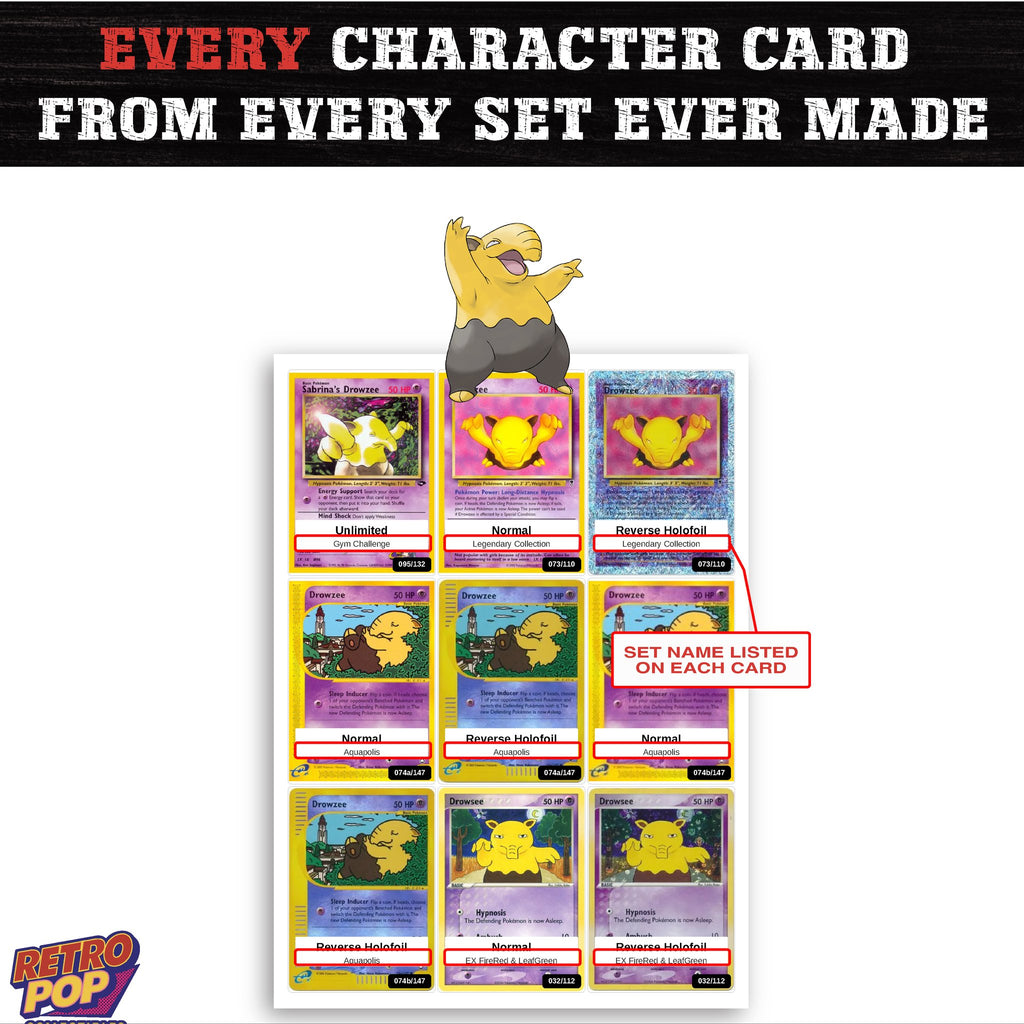 Drowzee card collection preview - every set Drowzee appears in