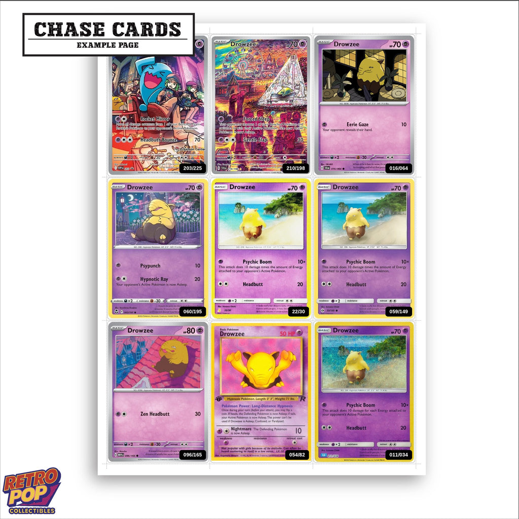 Printed Drowzee Pokemon placeholders in binder - real photo 2