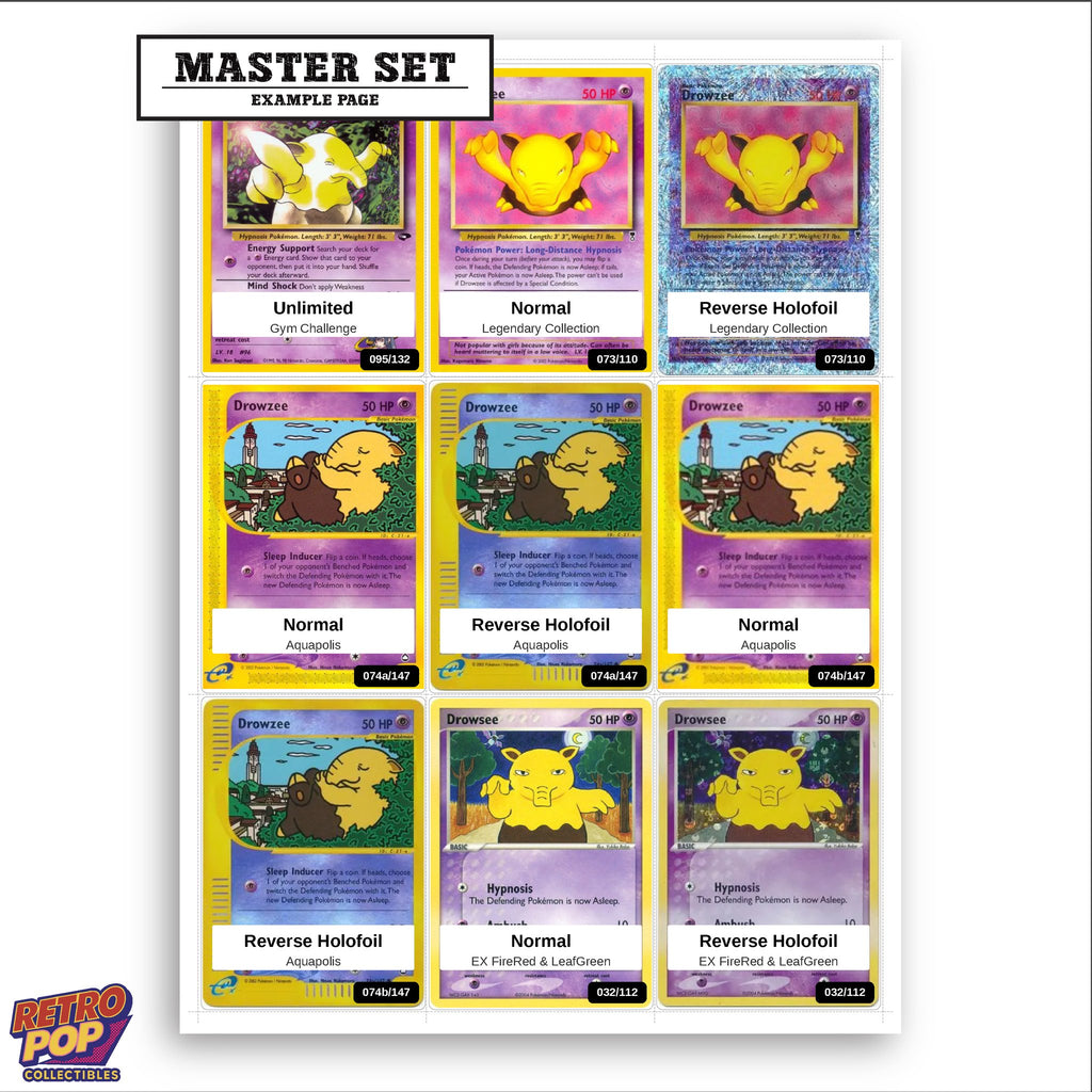 Printed Drowzee Pokemon placeholders in binder - real photo 3
