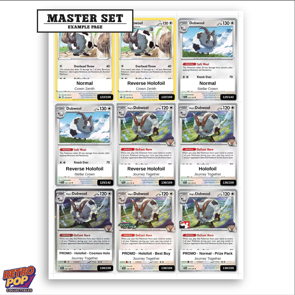 Printed Dubwool Pokemon placeholders in binder - real photo 3