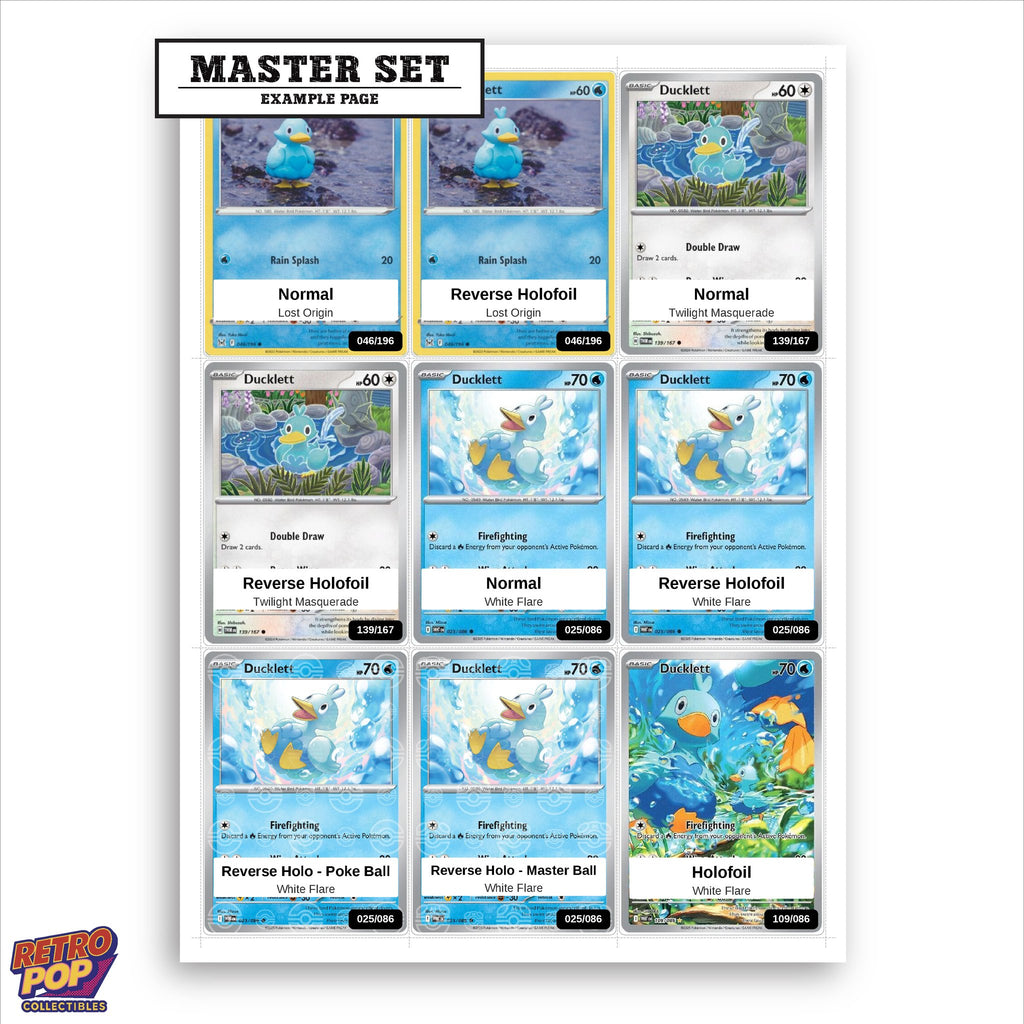 Printed Ducklett Pokemon placeholders in binder - real photo 1