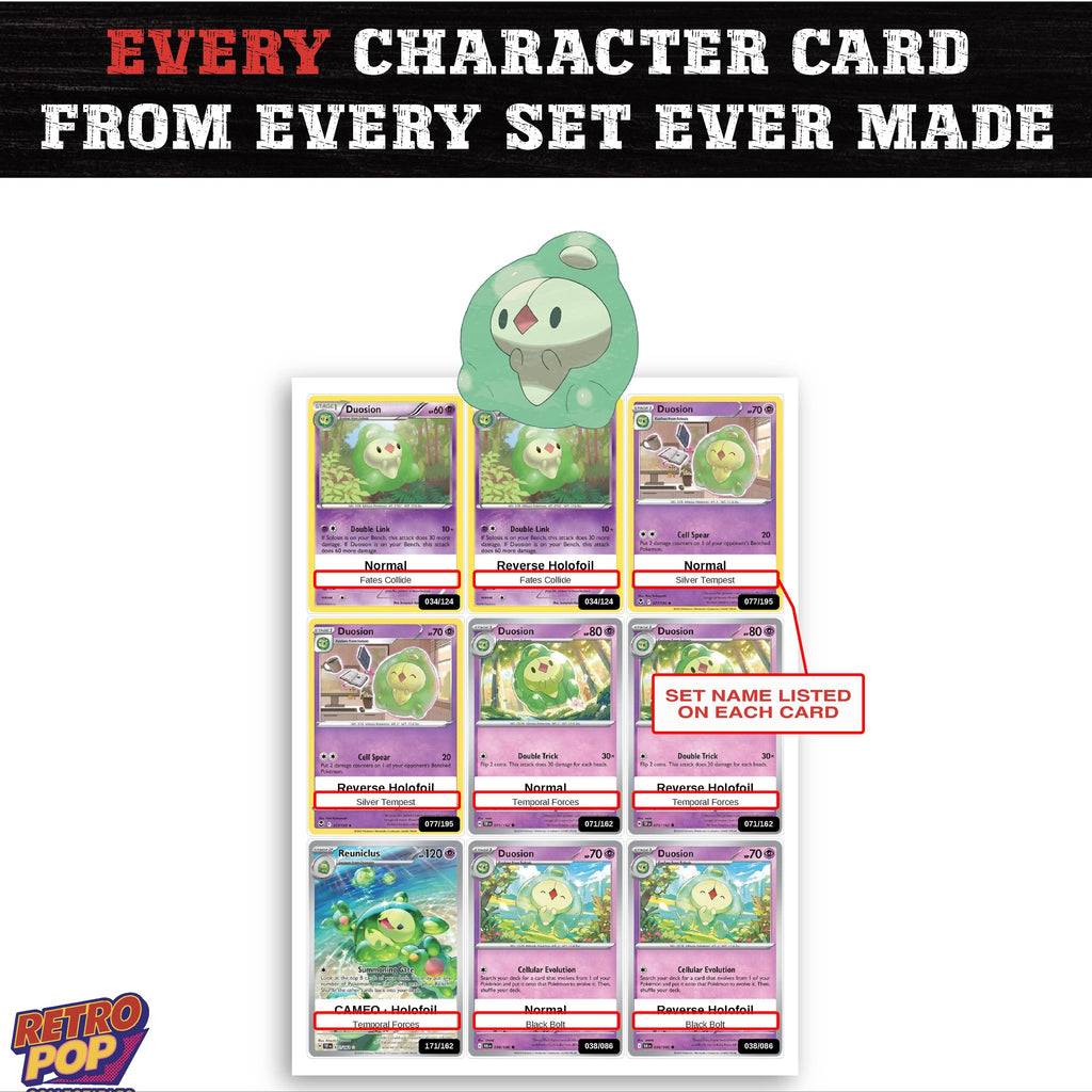 Duosion card collection preview - every set Duosion appears in