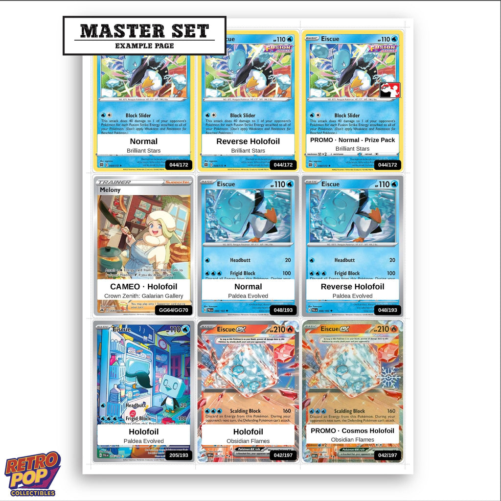 Printed Eiscue Pokemon placeholders in binder - real photo 3