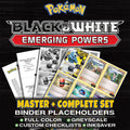 Emerging Powers Pokemon binder placeholders printable PDF - includes Thundurus (97 Full Art)