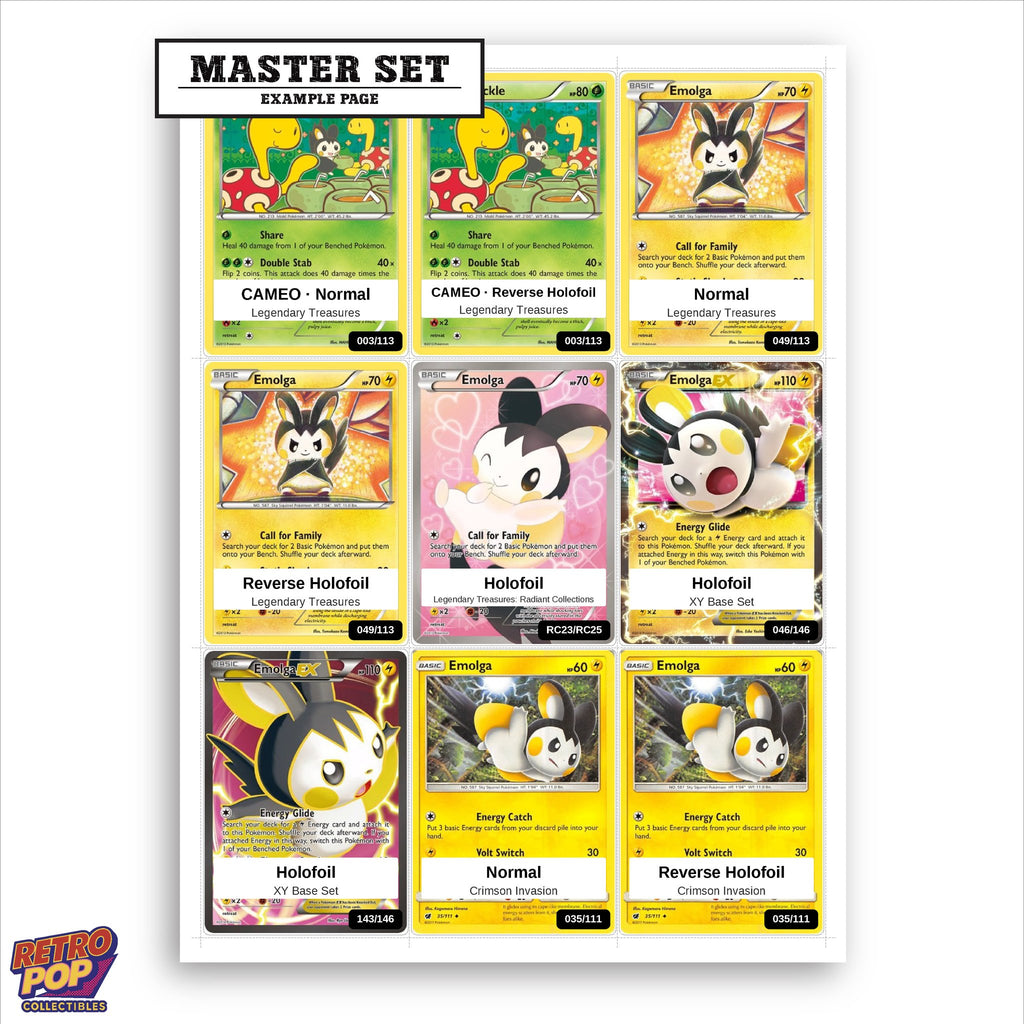 Printed Emolga Pokemon placeholders in binder - real photo 1