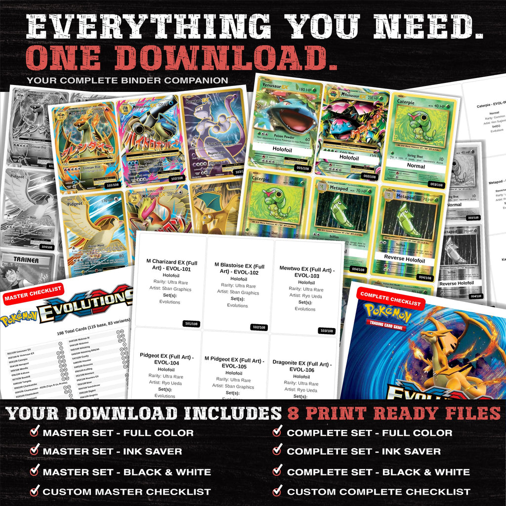 Everything included in the Evolutions placeholder download - 8 PDF files
