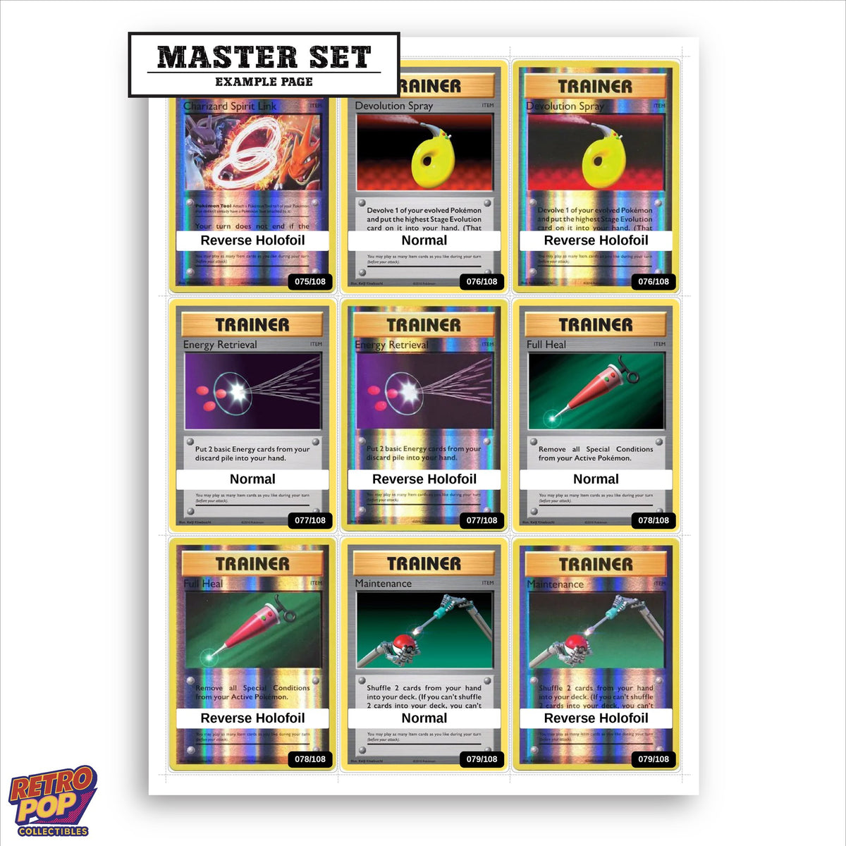 Printed Evolutions placeholders in binder - real photo 1