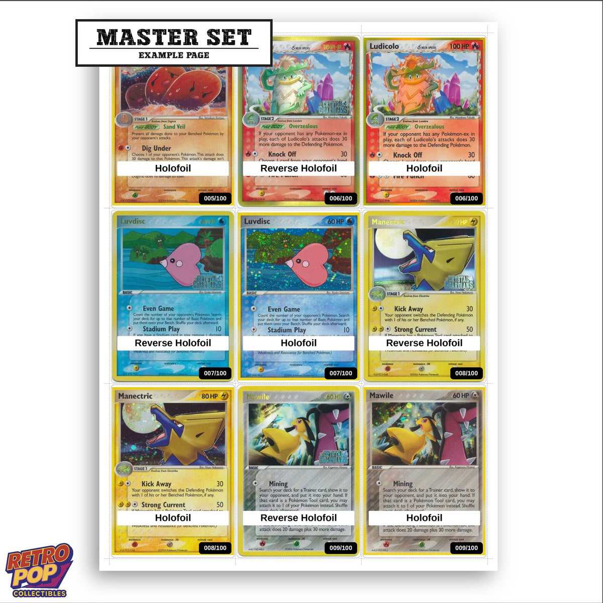 Printed EX Crystal Guardians placeholders in binder - real photo 3