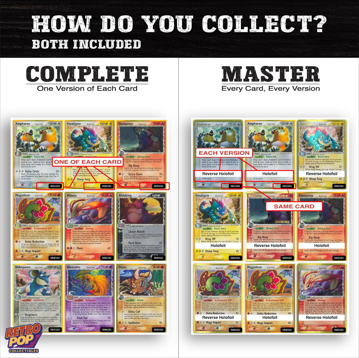 Complete Set vs Master Set versions of EX Dragon Frontiers binder placeholders