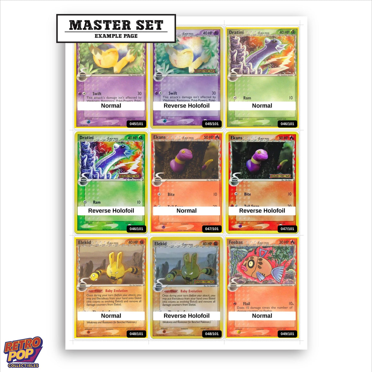 Printed EX Dragon Frontiers placeholders in binder - real photo 1