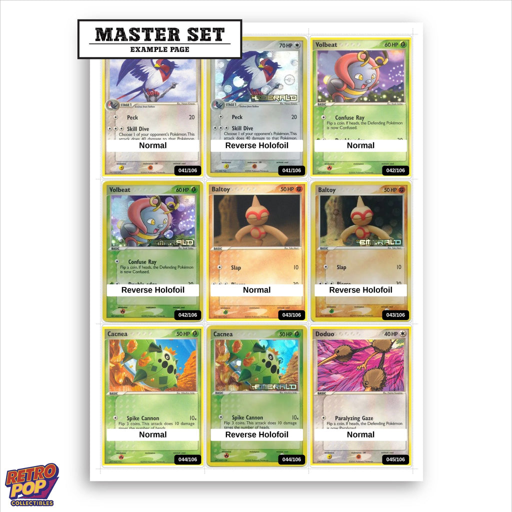 Printed EX Emerald placeholders in binder - real photo 1