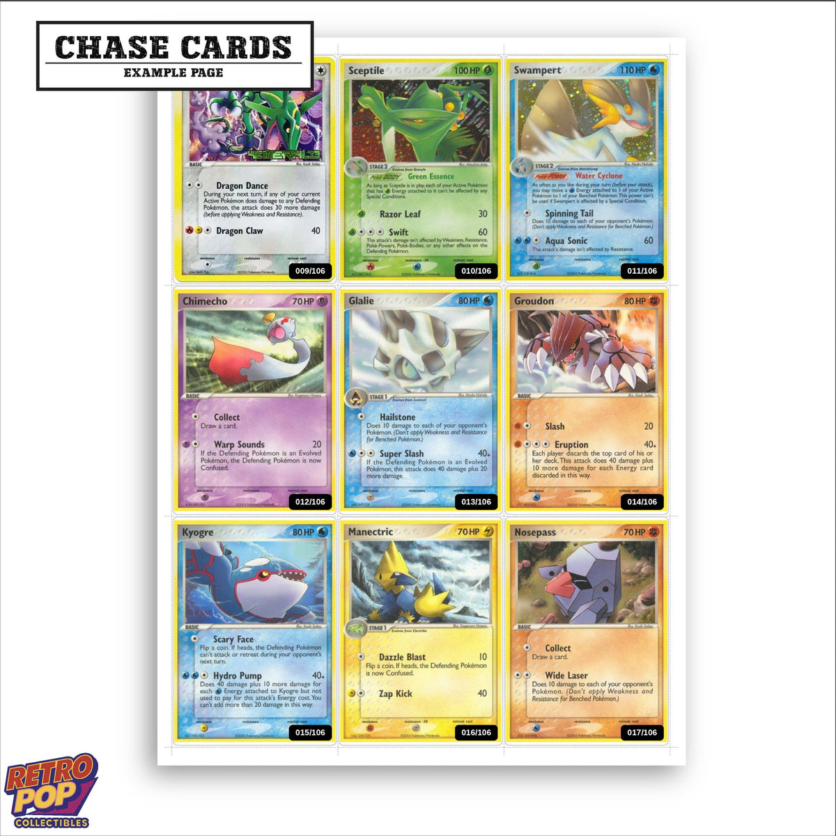 Printed EX Emerald placeholders in binder - real photo 2