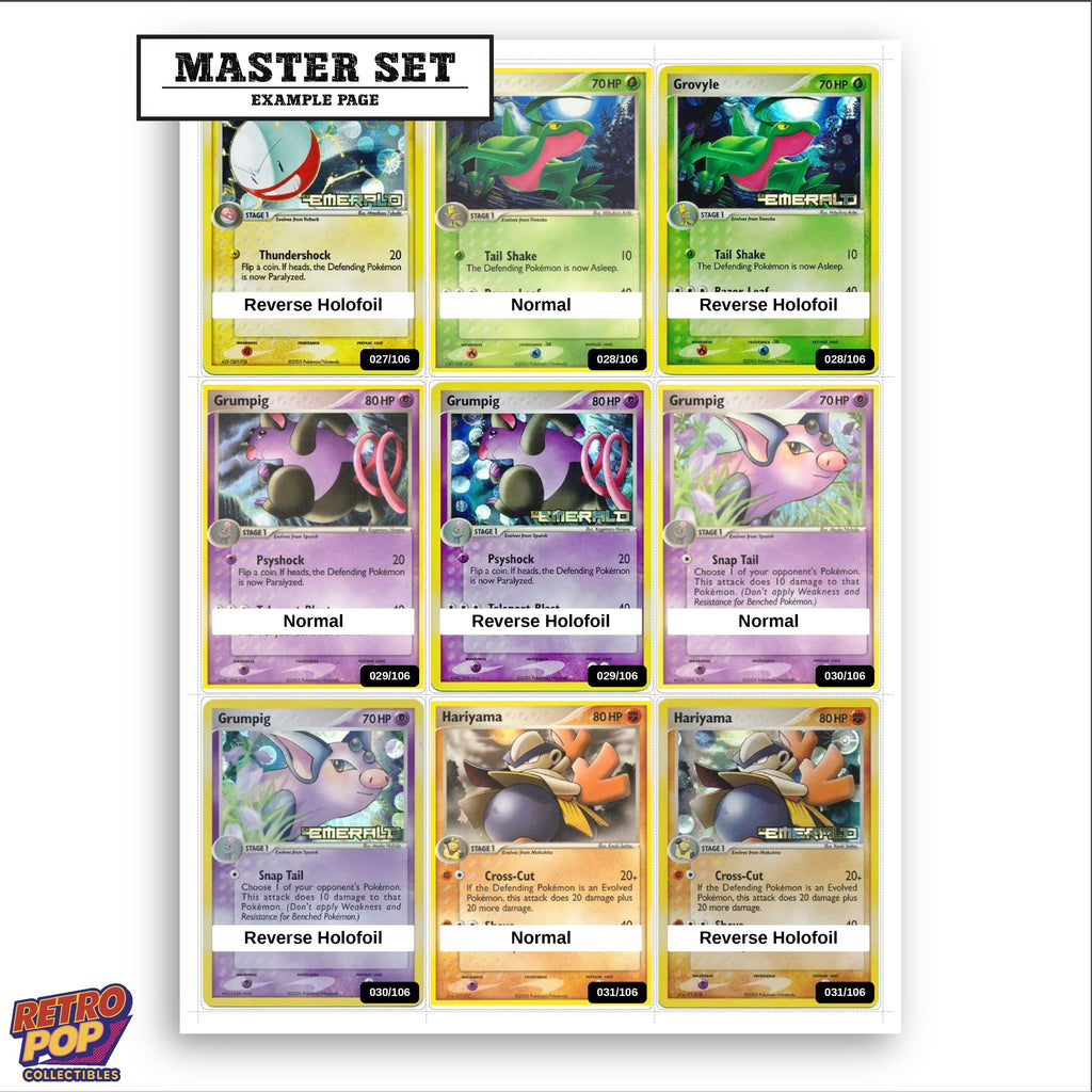 Printed EX Emerald placeholders in binder - real photo 3