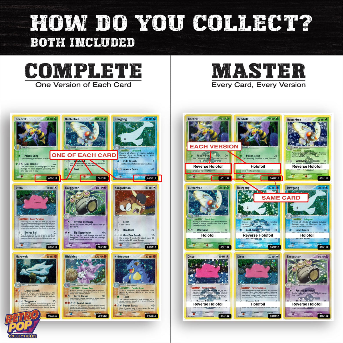 Complete Set vs Master Set versions of EX FireRed & LeafGreen binder placeholders