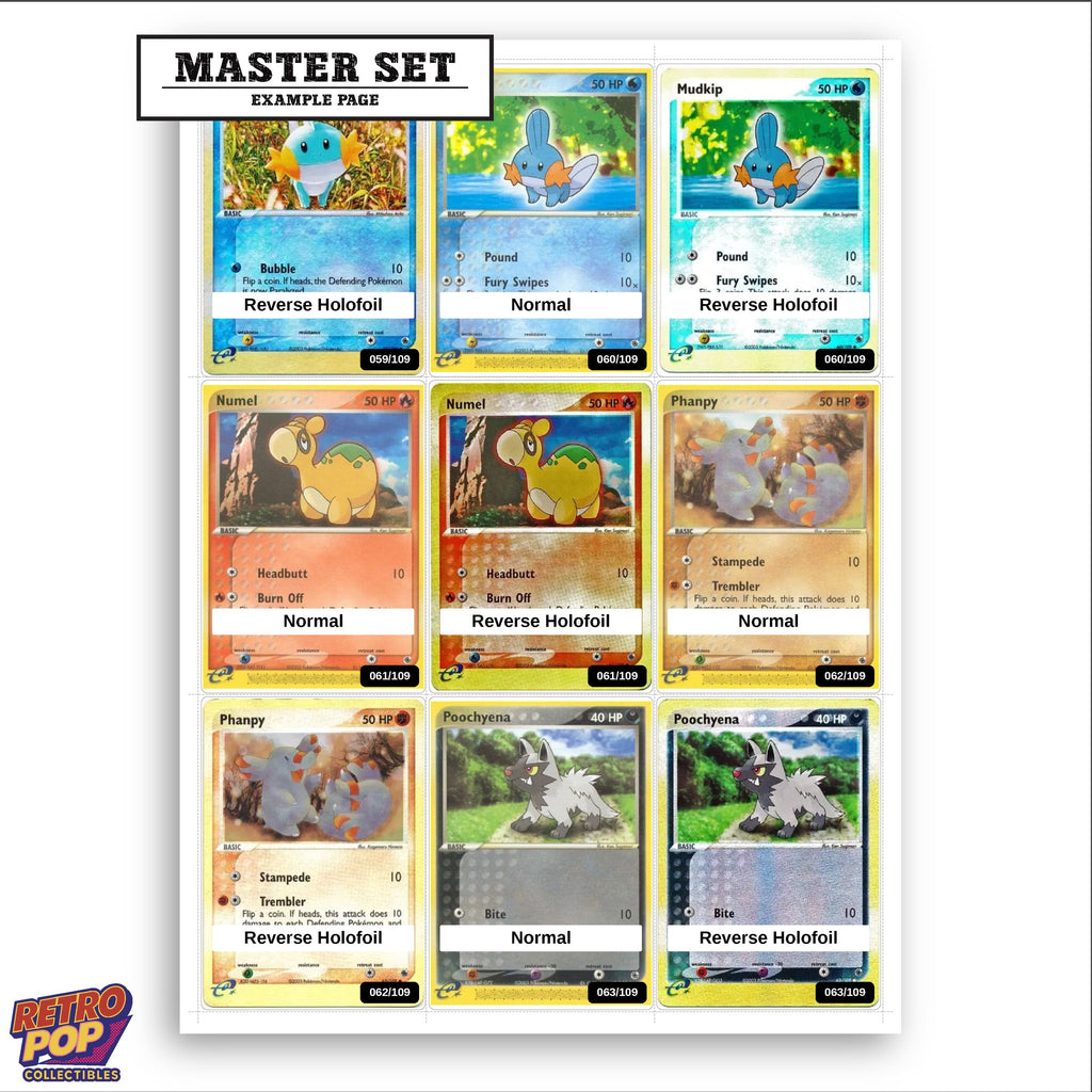 Printed EX Ruby & Sapphire placeholders in binder - real photo 3