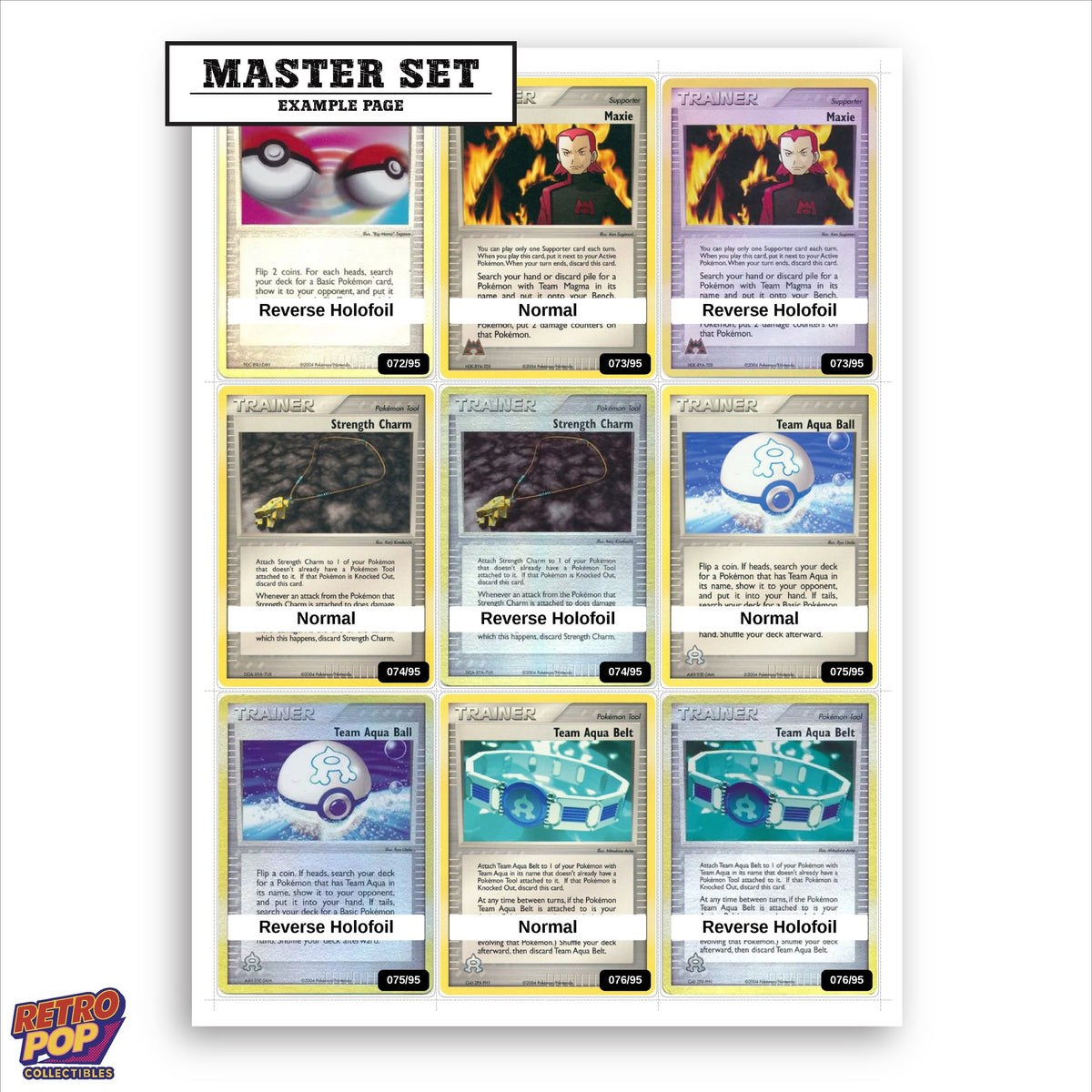 Printed EX Team Magma vs Team Aqua placeholders in binder - real photo 1