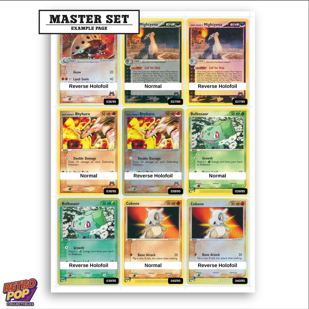 Printed EX Team Magma vs Team Aqua placeholders in binder - real photo 3
