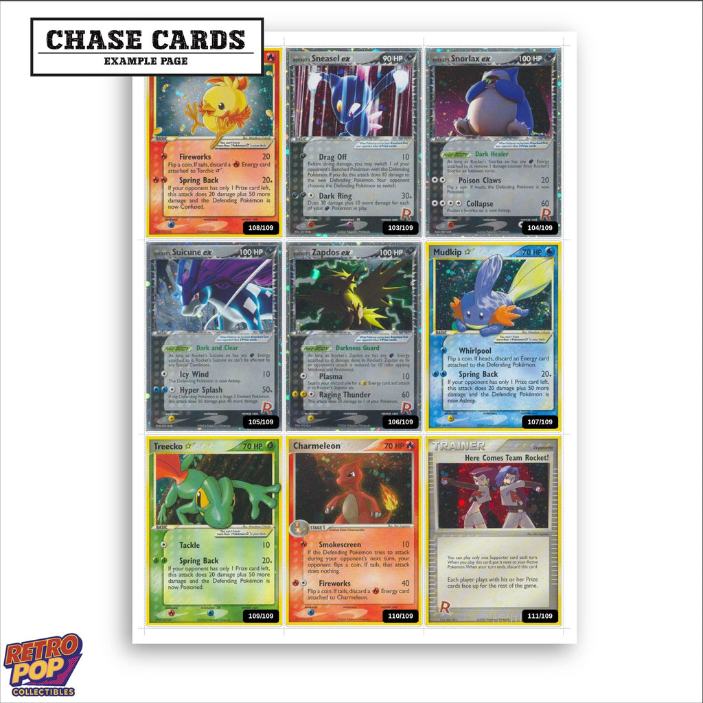 Printed EX Team Rocket Returns placeholders in binder - real photo 2