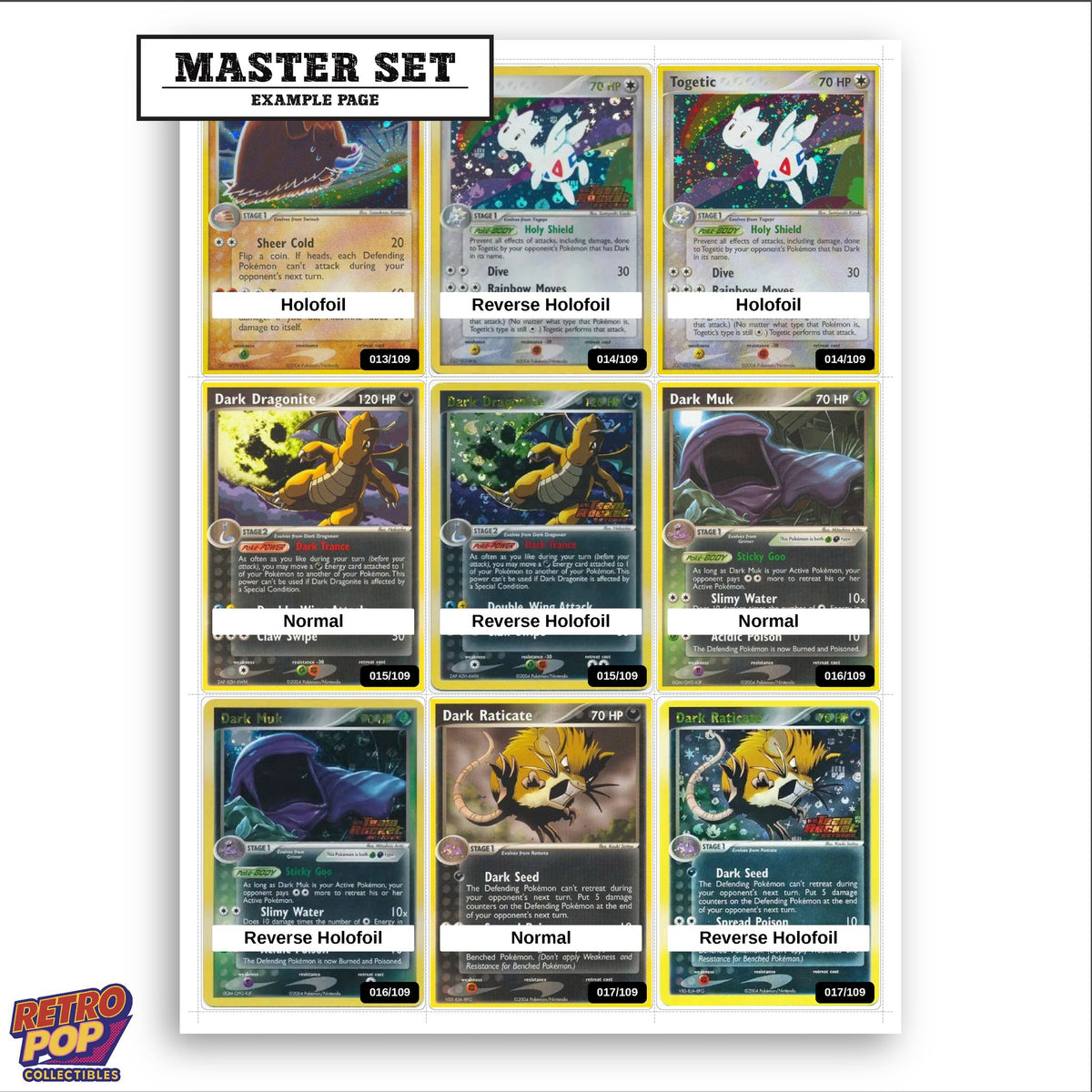 Printed EX Team Rocket Returns placeholders in binder - real photo 3