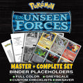 EX Unseen Forces Pokemon binder placeholders printable PDF - includes Raikou Gold Star