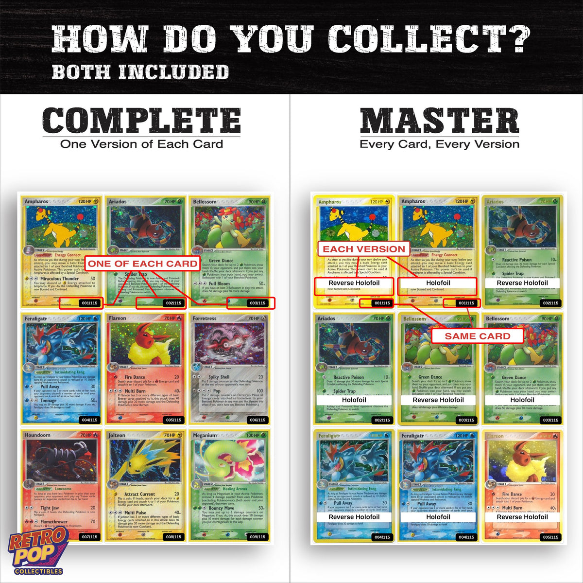 Complete Set vs Master Set versions of EX Unseen Forces binder placeholders