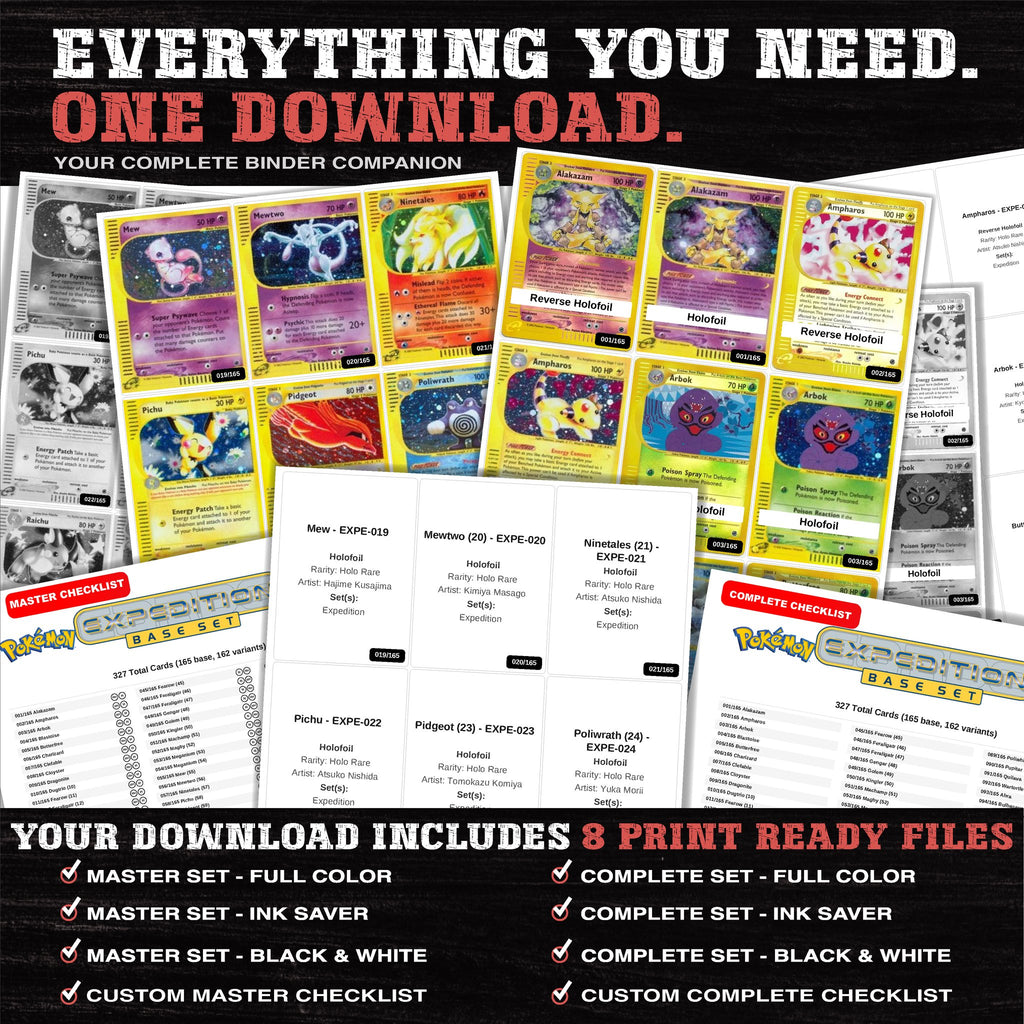 Everything included in the Expedition placeholder download - 8 PDF files