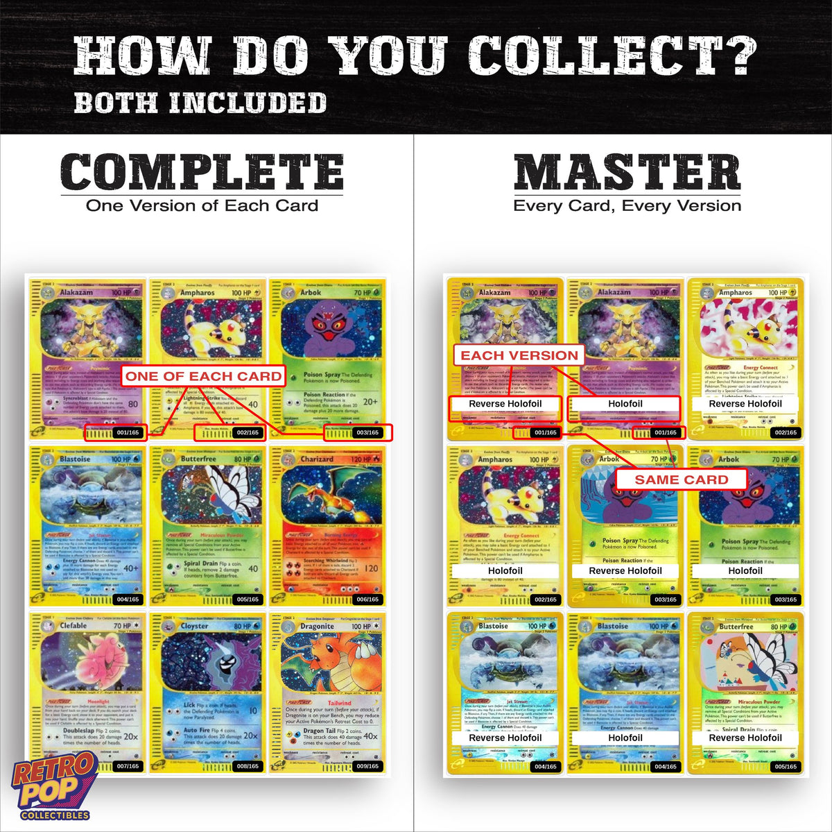 Complete Set vs Master Set versions of Expedition binder placeholders