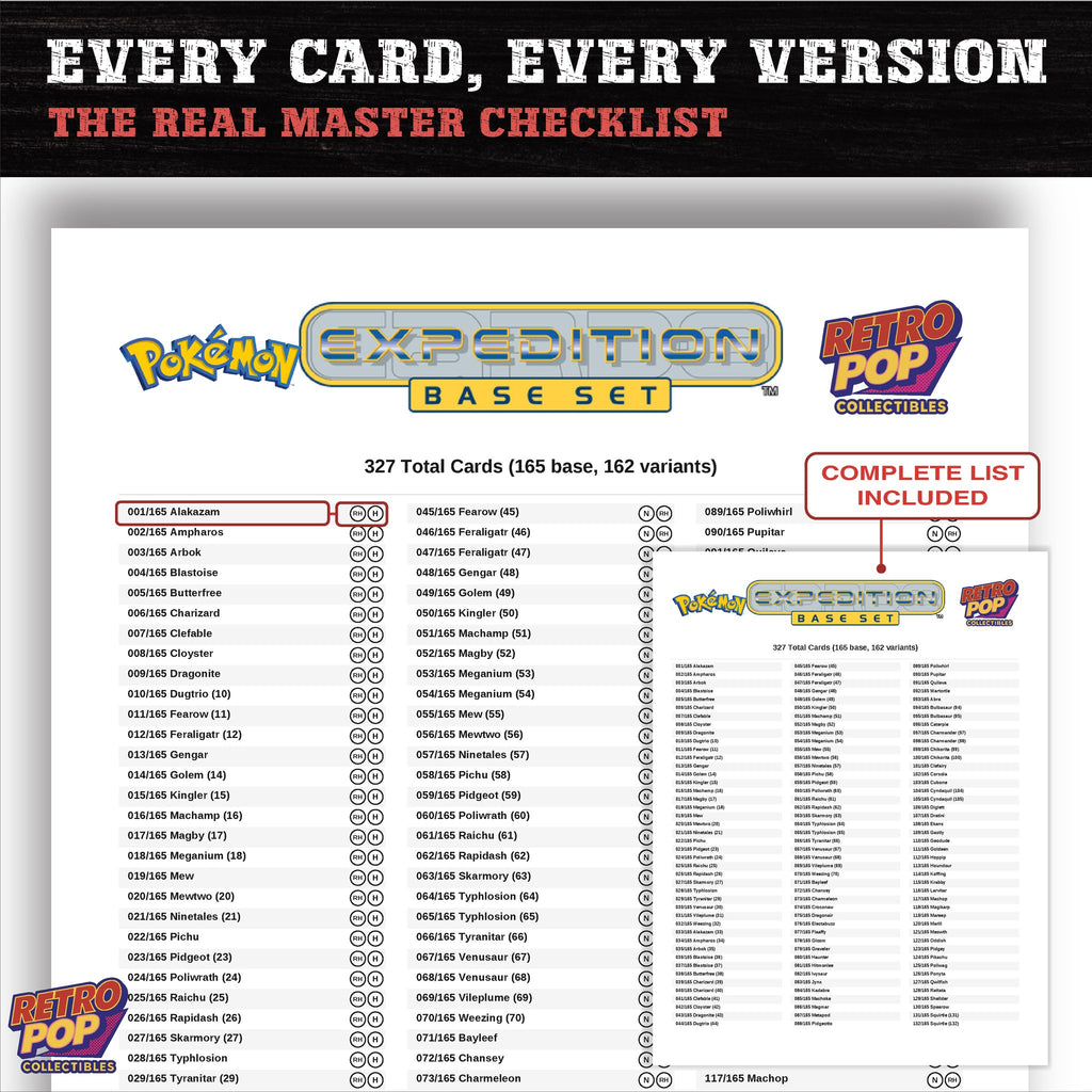 Expedition Pokemon card checklist PDF preview