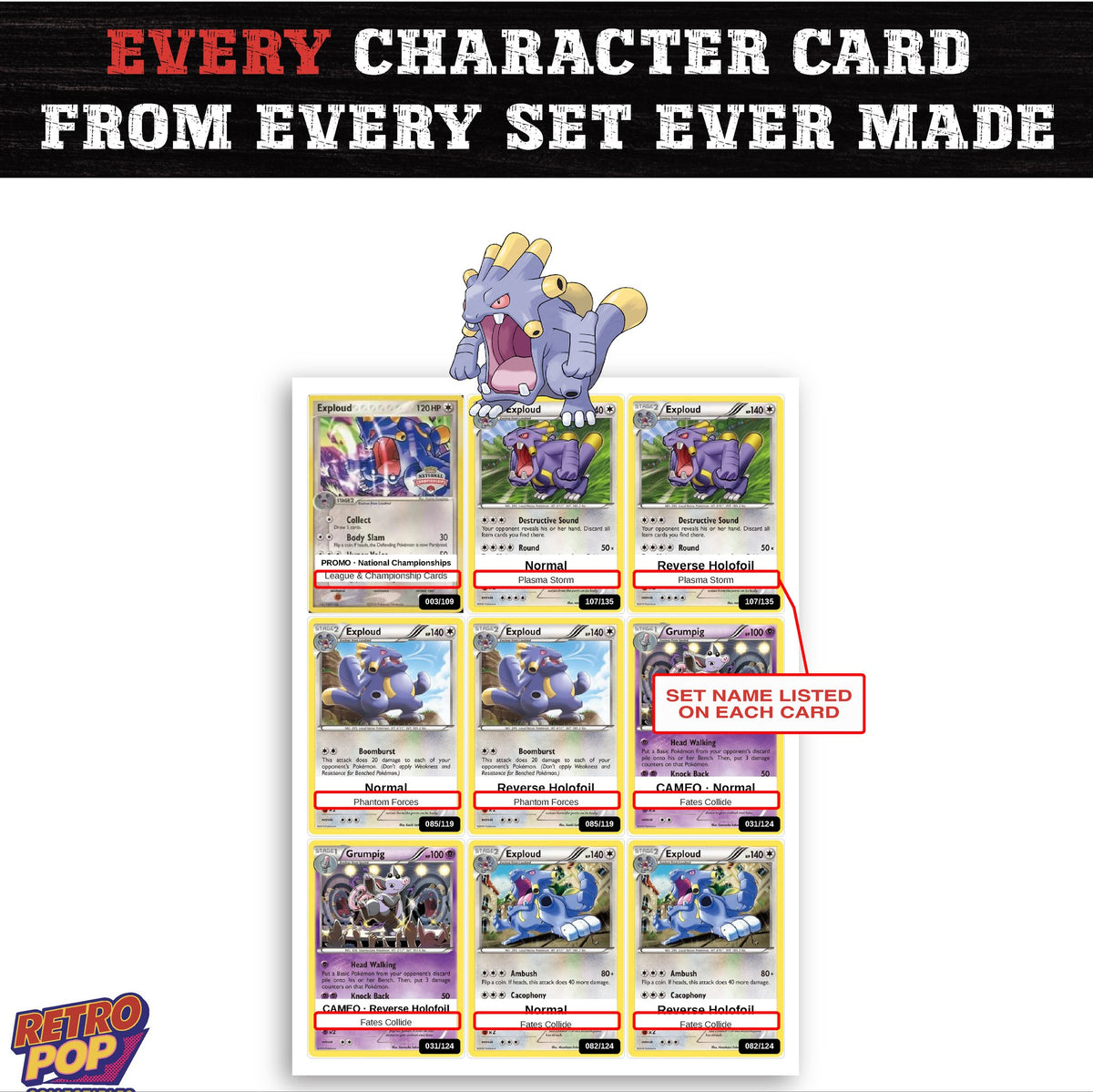 Exploud card collection preview - every set Exploud appears in