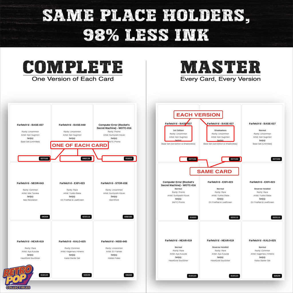 Ink saver greyscale Farfetch'd placeholder sheet - 98 percent less ink