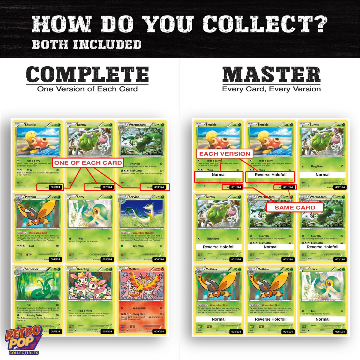Complete Set vs Master Set versions of Fates Collide binder placeholders