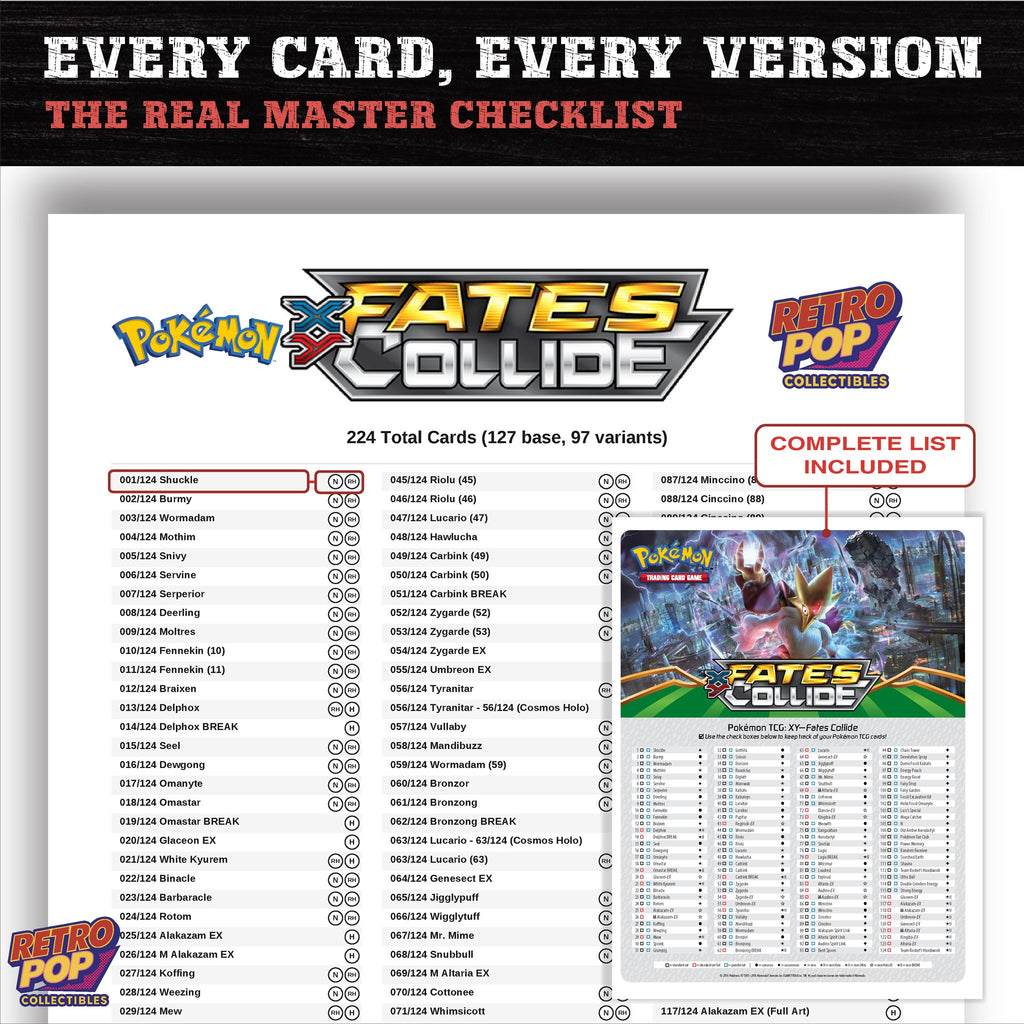 Fates Collide Pokemon card checklist PDF preview