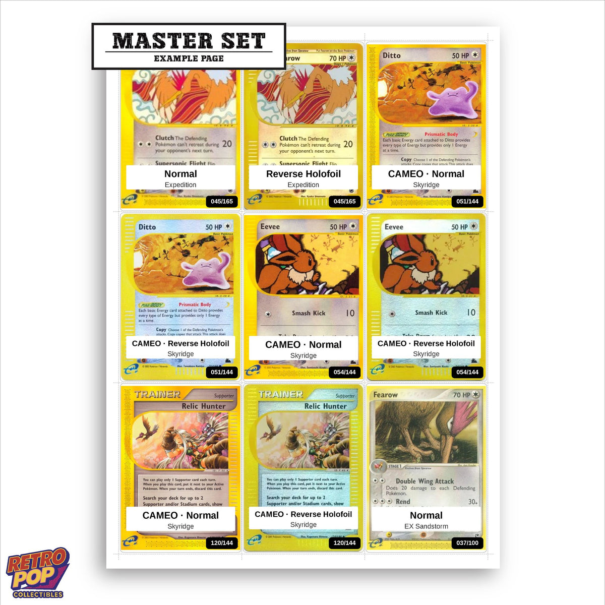 Printed Fearow Pokemon placeholders in binder - real photo 1