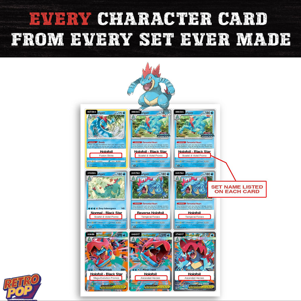 Feraligatr card collection preview - every set Feraligatr appears in