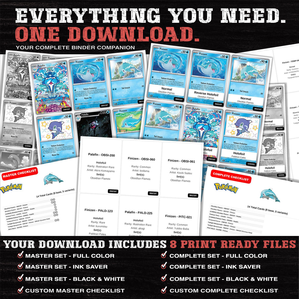 Everything included in the Finizen master set download - 8 PDF files