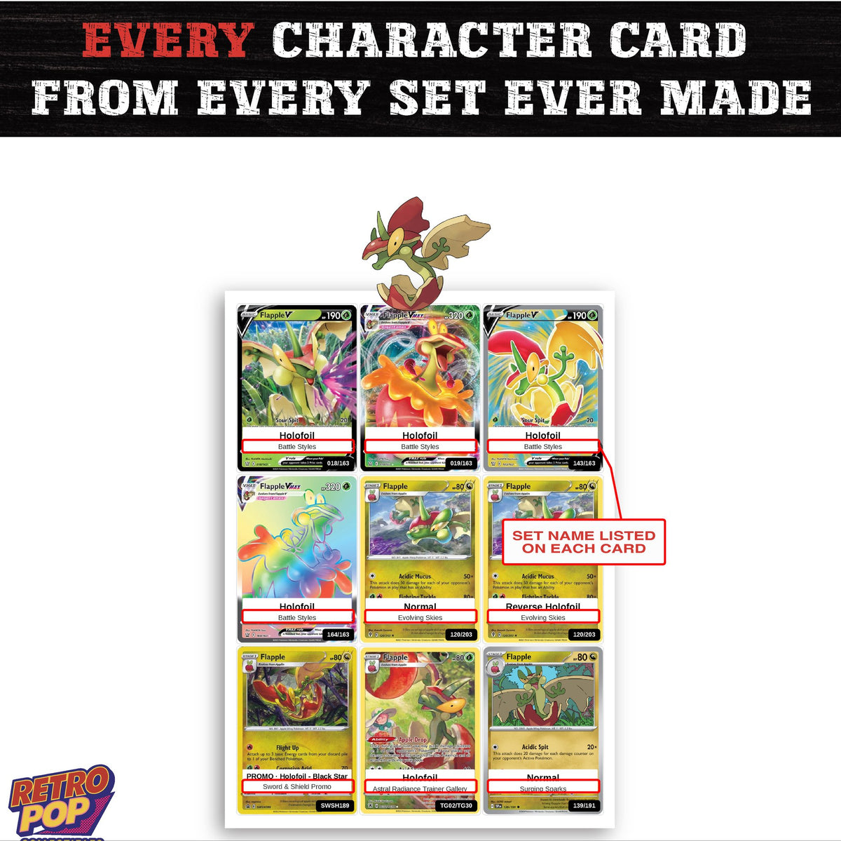 Flapple card collection preview - every set Flapple appears in