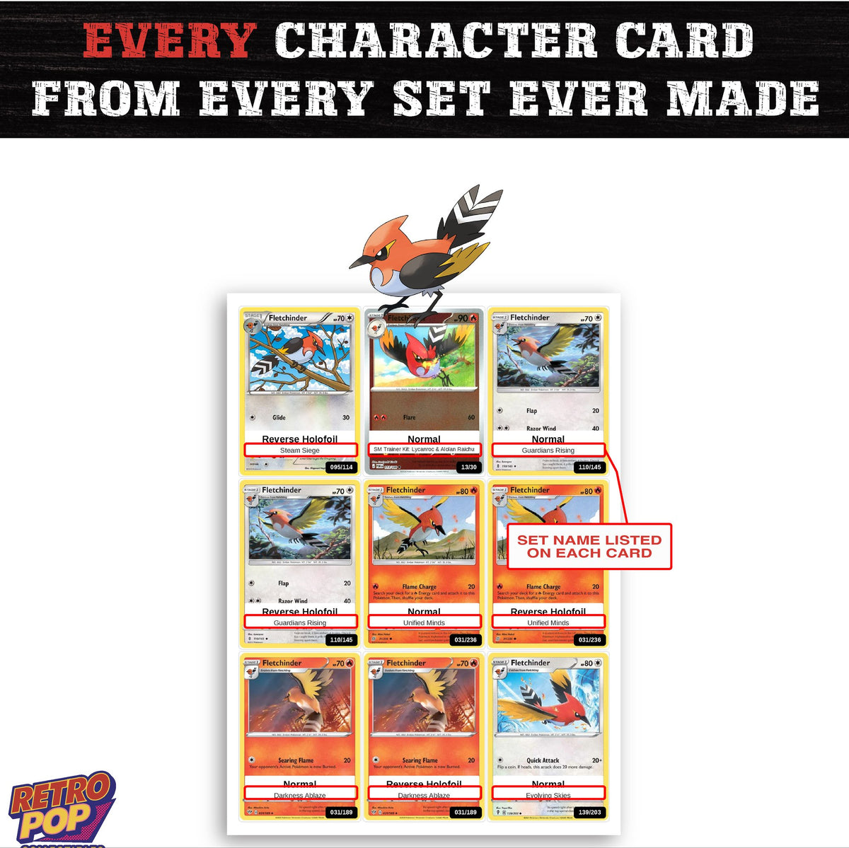 Fletchinder card collection preview - every set Fletchinder appears in