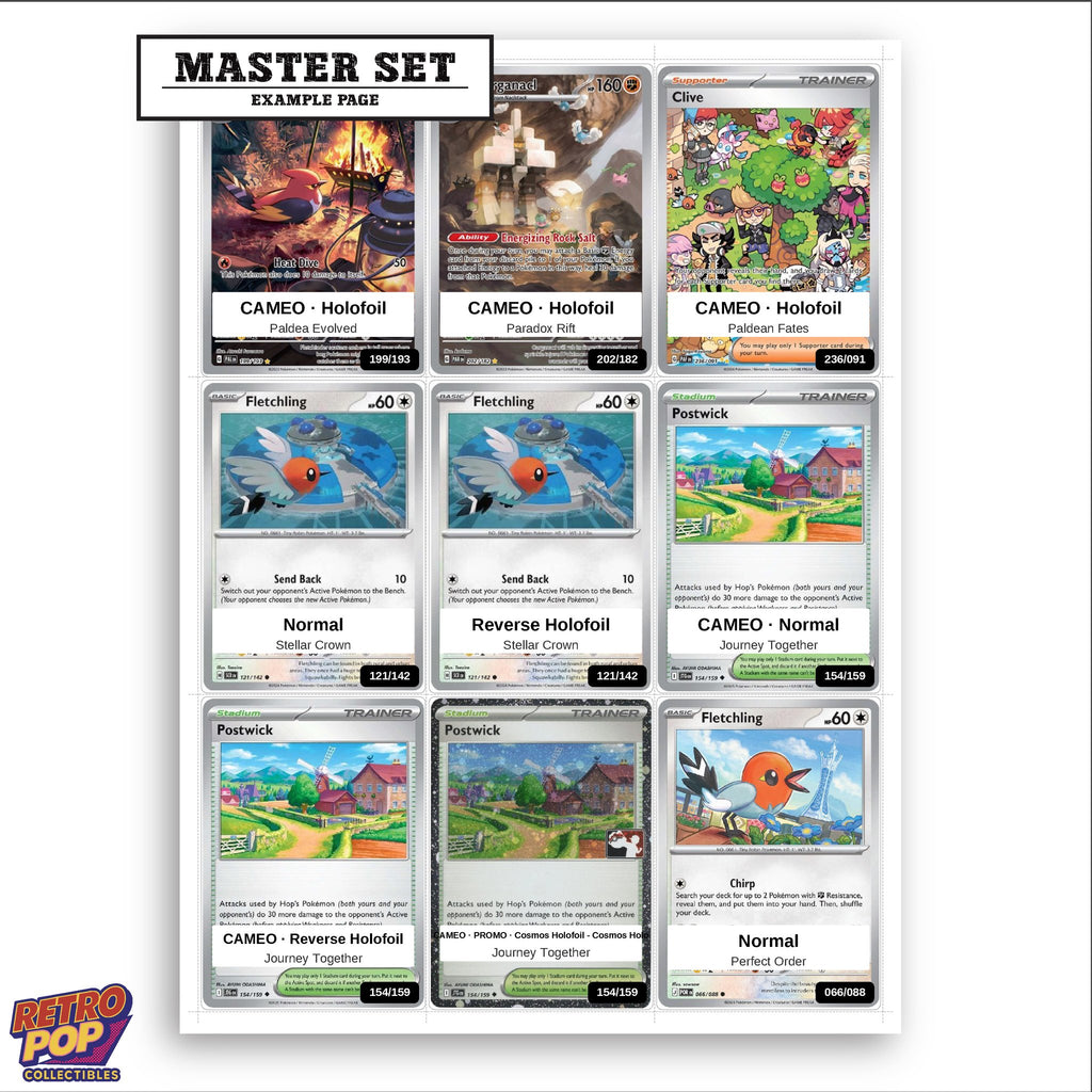 Printed Fletchling Pokemon placeholders in binder - real photo 3