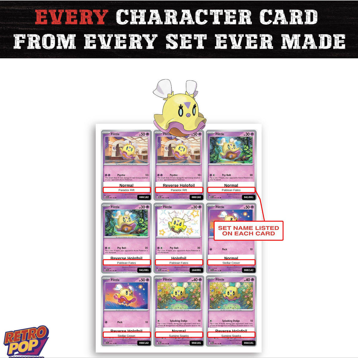 Flittle card collection preview - every set Flittle appears in
