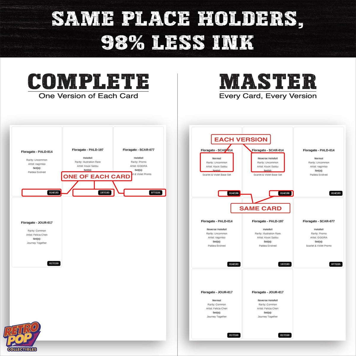 Ink saver greyscale Floragato placeholder sheet - 98 percent less ink