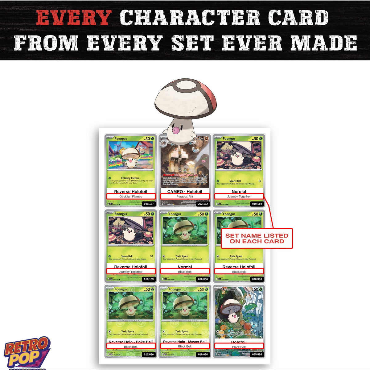 Foongus card collection preview - every set Foongus appears in