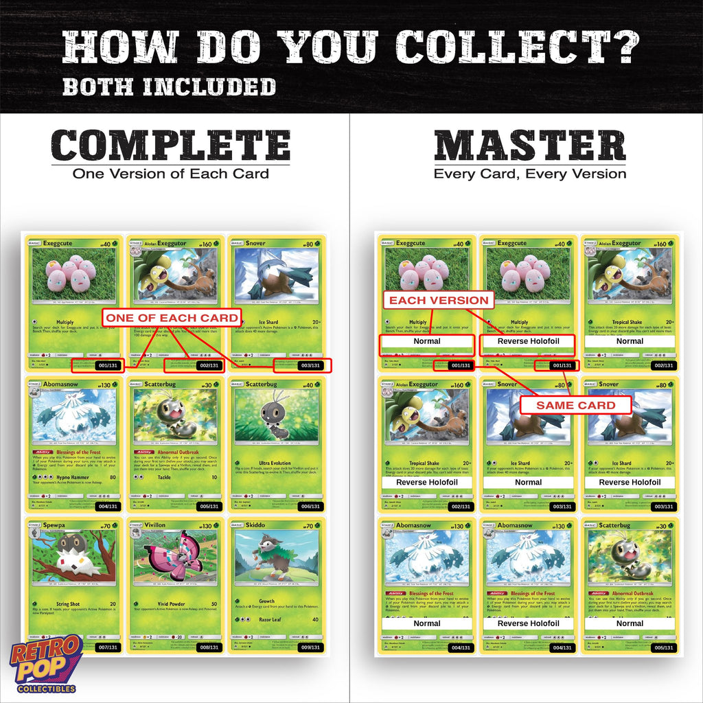 Complete Set vs Master Set versions of Forbidden Light binder placeholders