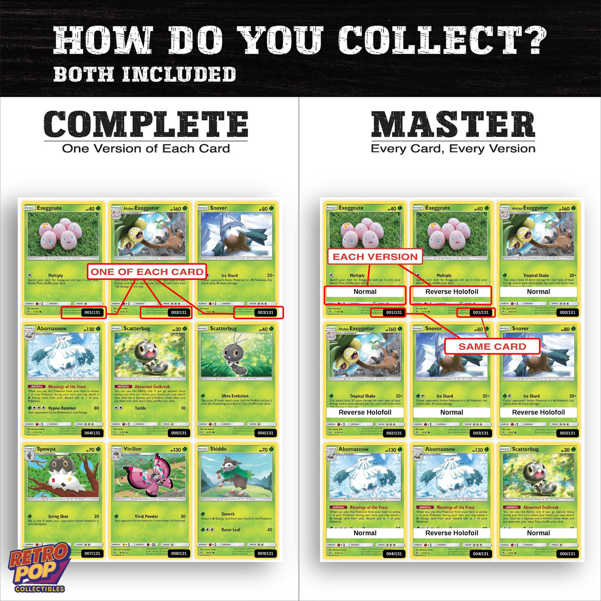 Complete Set vs Master Set versions of Forbidden Light binder placeholders