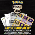 Fossil Pokemon binder placeholders printable PDF - includes Dragonite