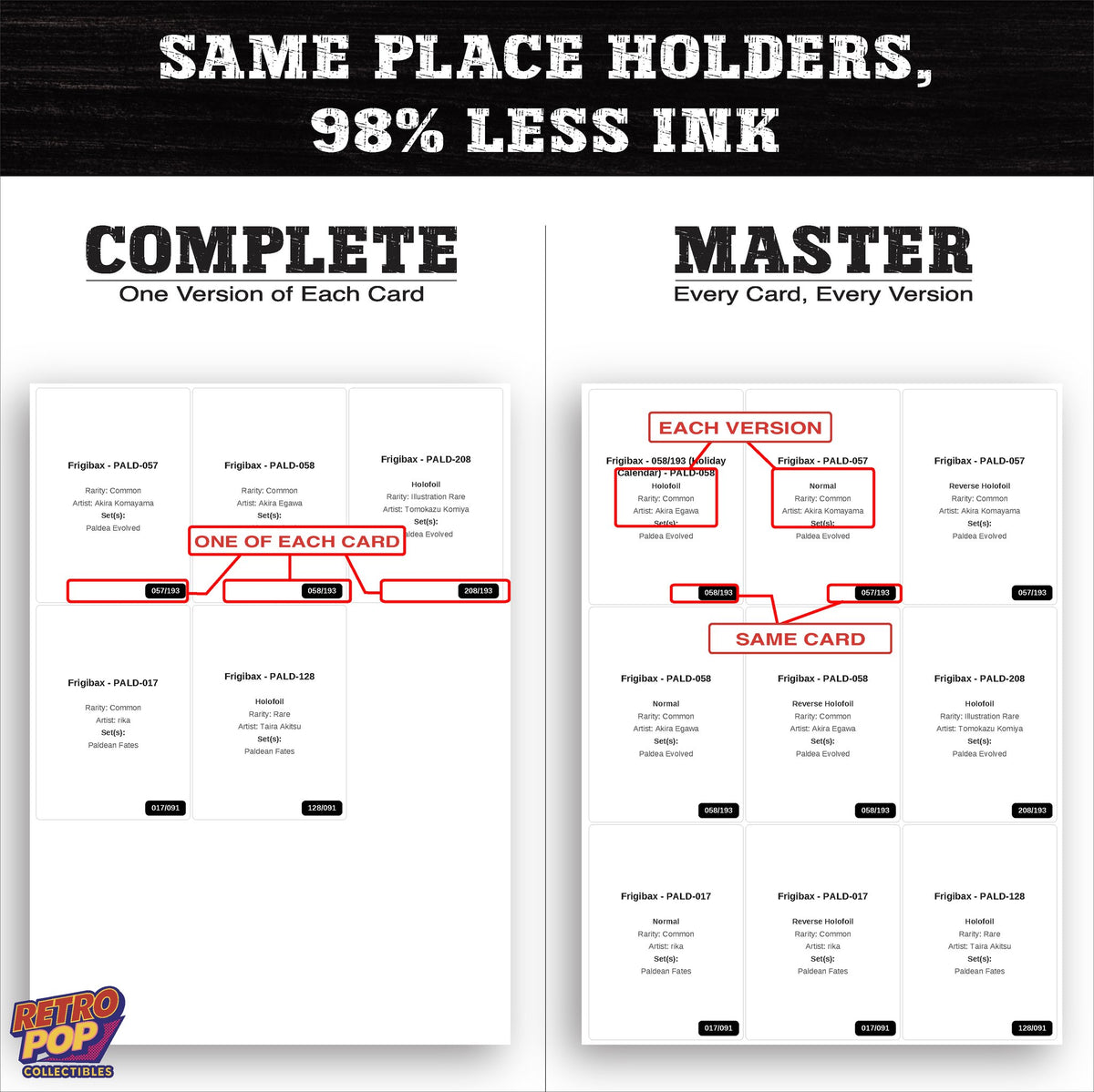 Ink saver greyscale Frigibax placeholder sheet - 98 percent less ink