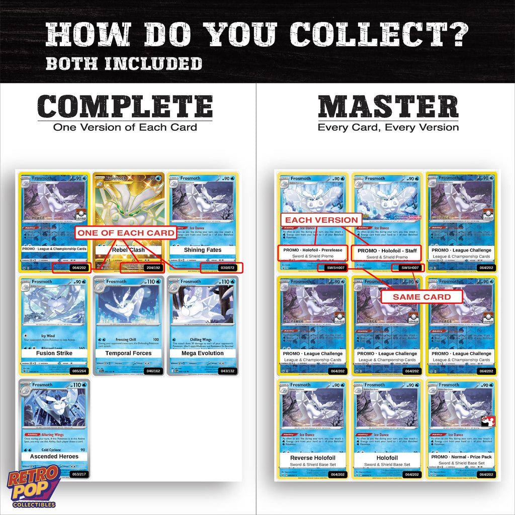 Complete Set vs Master Set versions of the Frosmoth binder placeholders